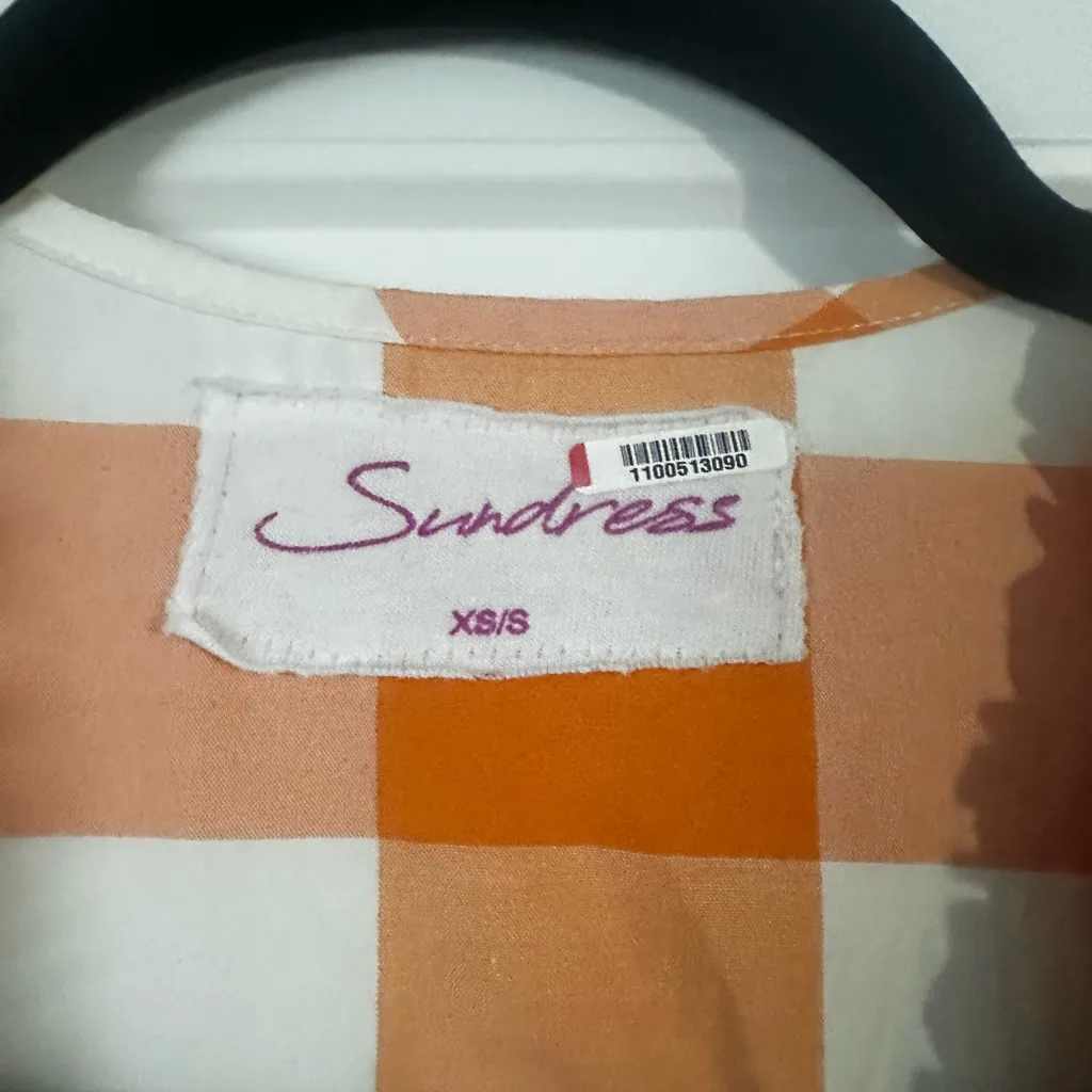 Sundress Tiya Dress in Orange and White Size XS/S - Image 3