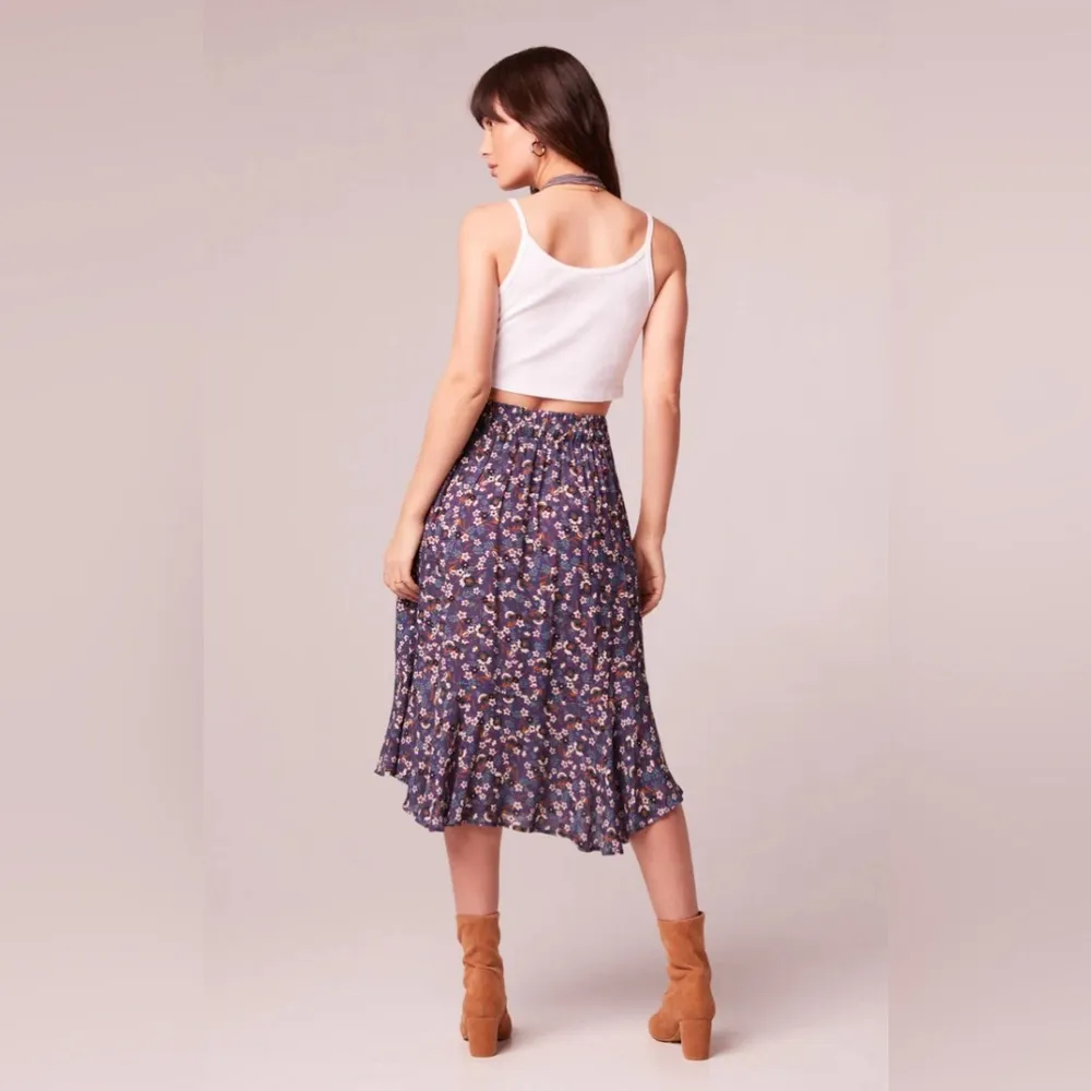 Band of Gypsies Womens Linaelle Purple Floral Wrap Skirt - Image 2