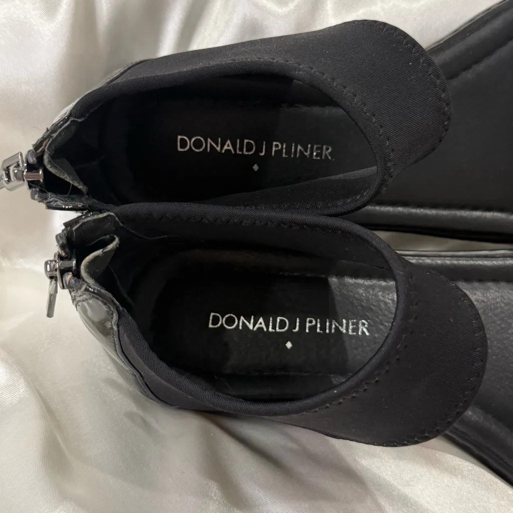 Donald J Pliner Gelda Sandals Neoprene Ankle Patent Leather Black Size 6 Chic - Image 7