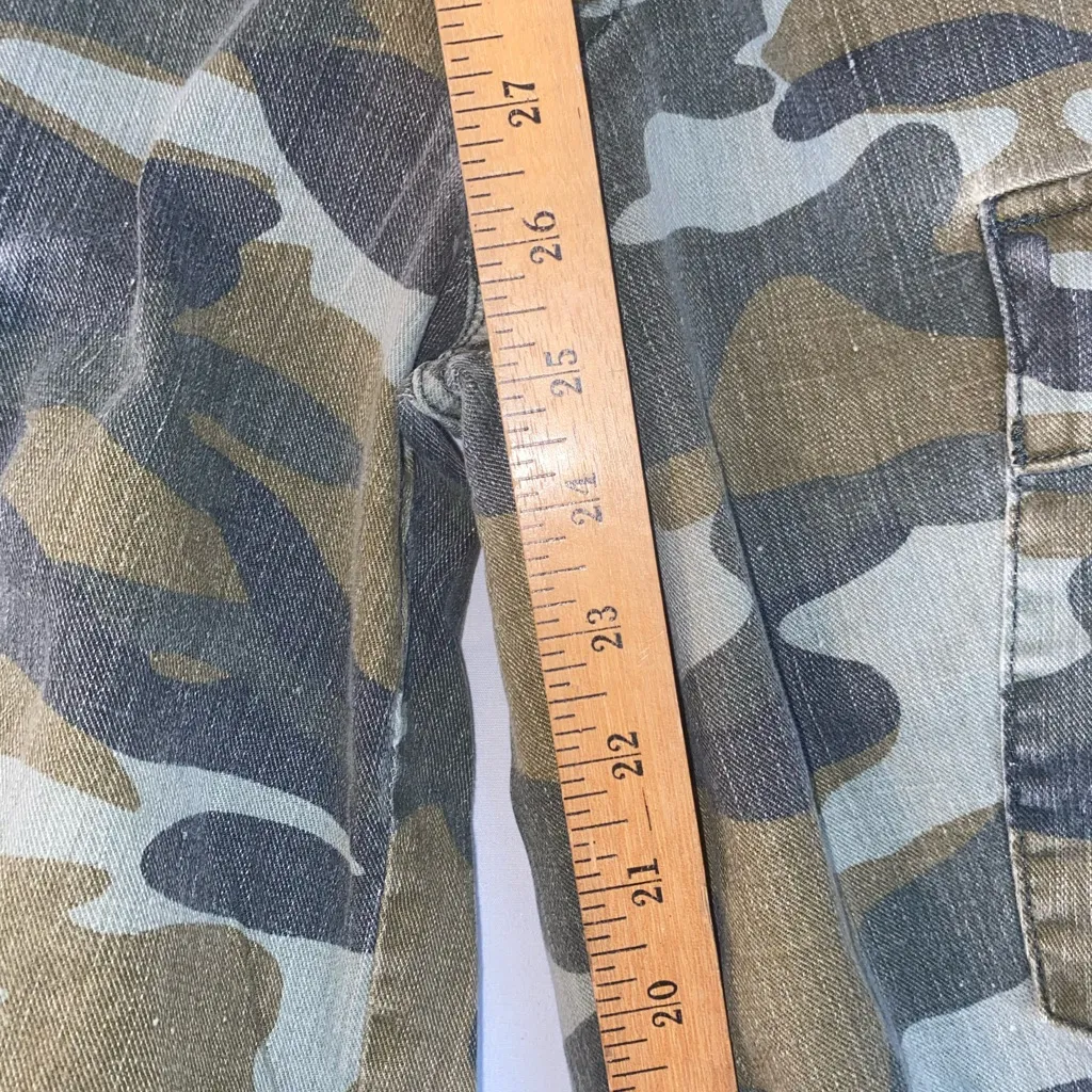 Mother Jeans The Sir Yes Sir Cargo Denim Pants Women Size 26 Green Camo - Image 3