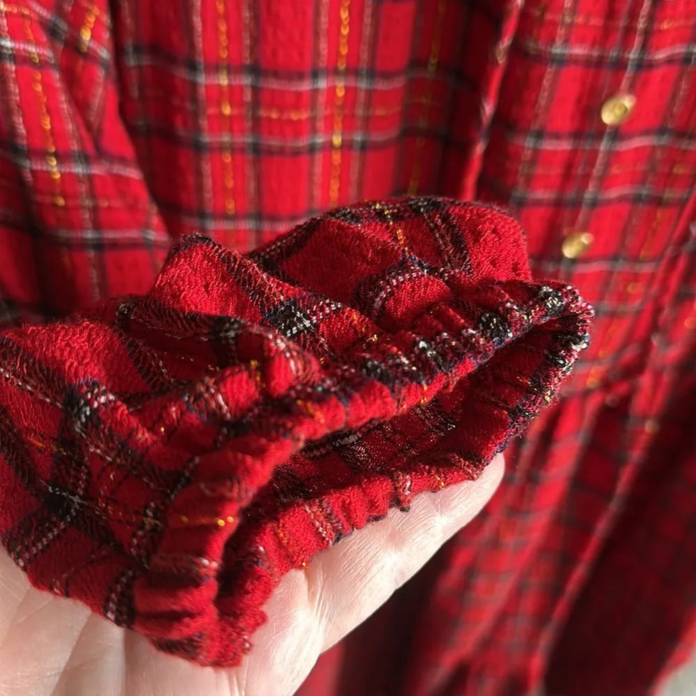 Red plaid LOFT dress - Image 4