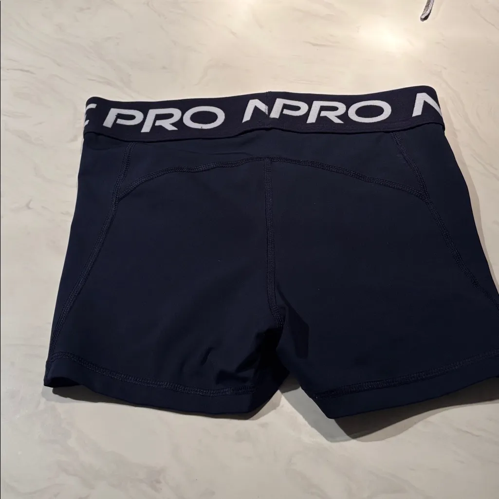 Nike Women's Navy Pro Athletic Shorts - Image 3