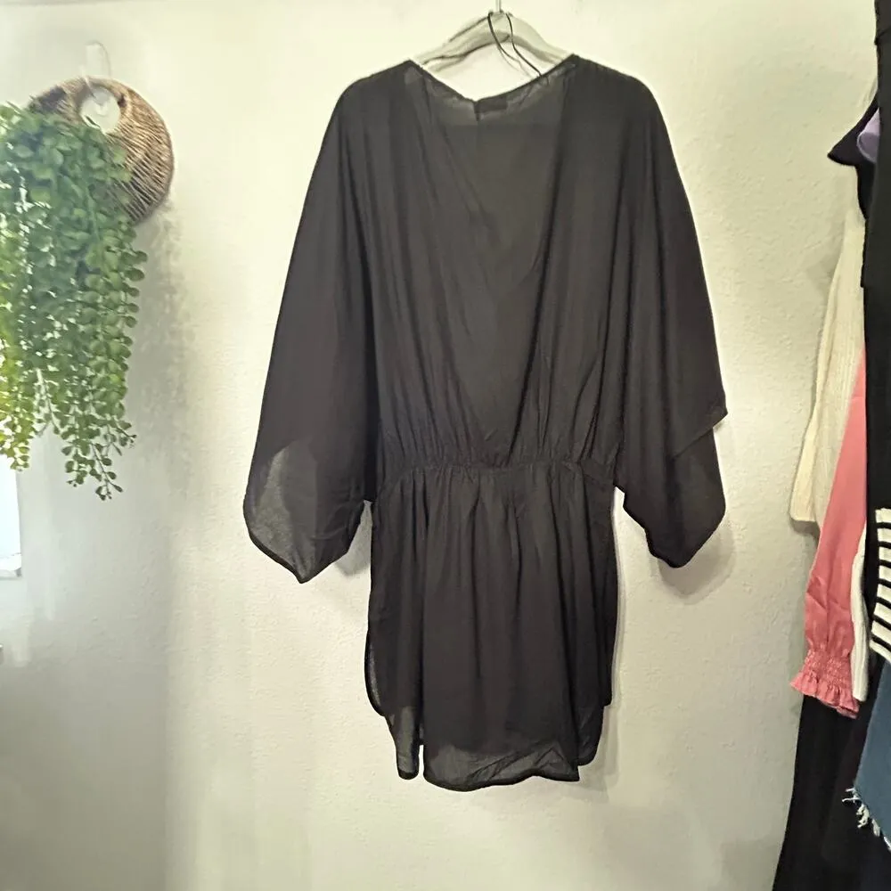 New Kurt Geiger Black Eye Tunic Cover Up Dolman Sleeve Resort Lounge Luxury Sm - Image 15