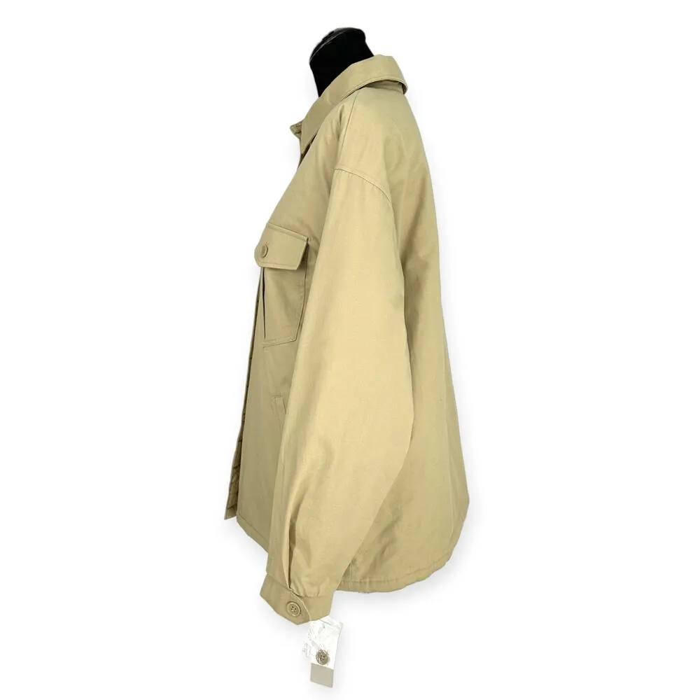 BP x Nordstrom | NWT | Medium | Tan Pocketed Button-Up Quilt Lined Shirt Jacket - Image 6