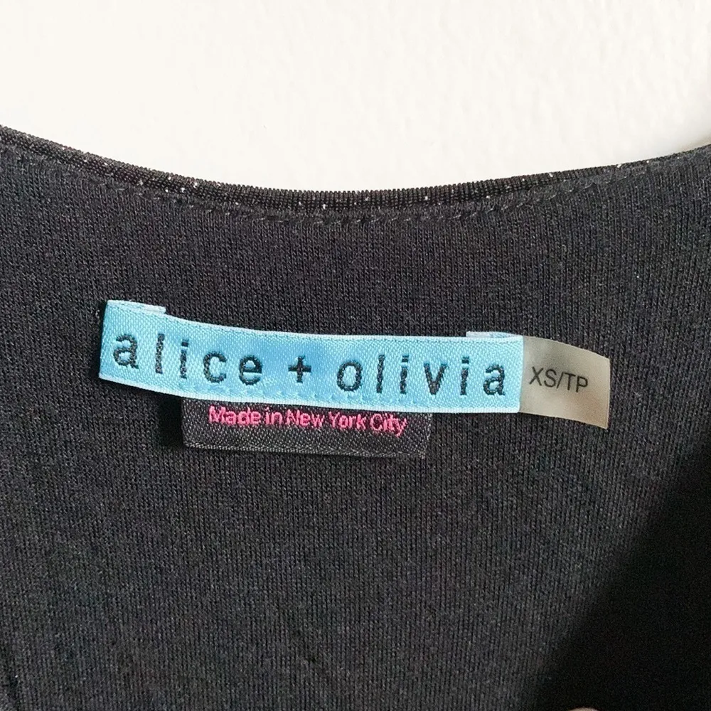 Alice + Olivia Black Zahara Glitter Sparkle Cropped Leg Jumpsuit XS - Image 13