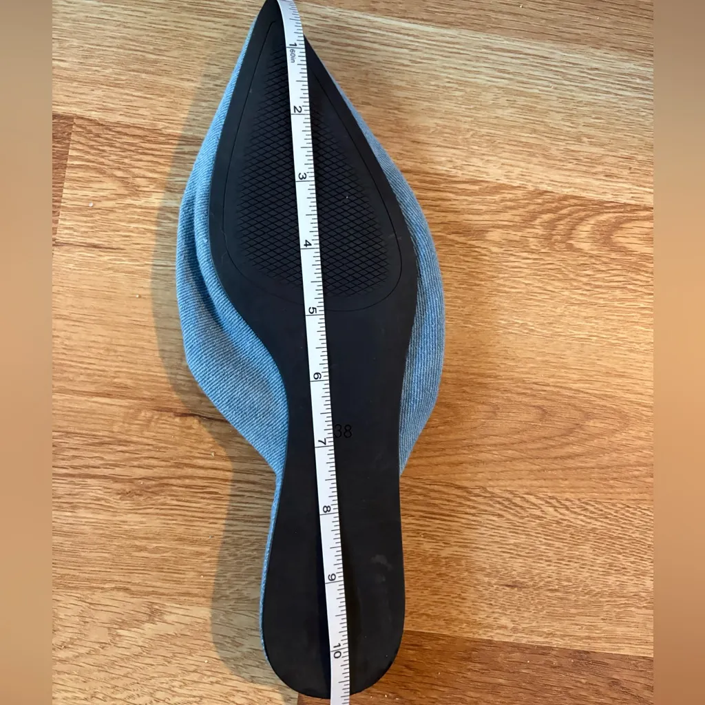 H&M Denim Blue Quilted Mules - Image 6