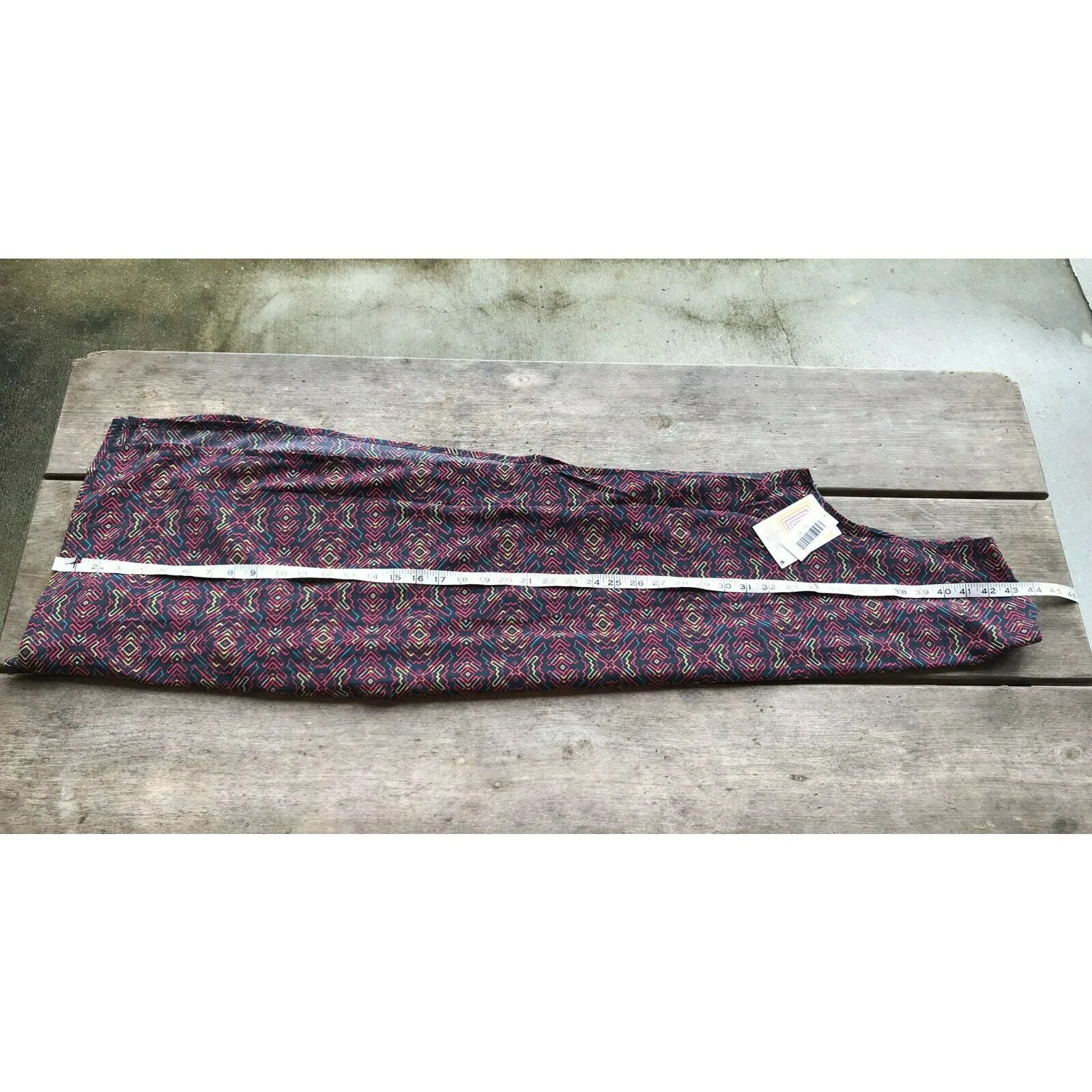 LuLaRoe Womens Duster Medium‎ Joy Long Vest Geometric Maze Print Colorful NEW - Image 4