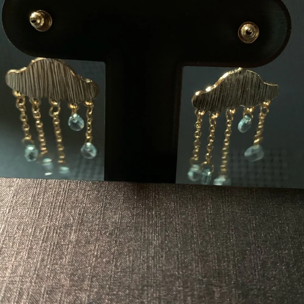 Enamel Rain Cloud Dangle Earrings - Image 3