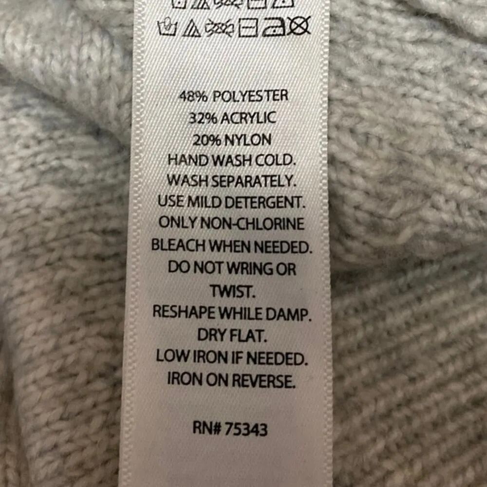 Tahari Women's Gray Long Sleeve Collared Button Up Cardigan Sweater Top Size XL - Image 4