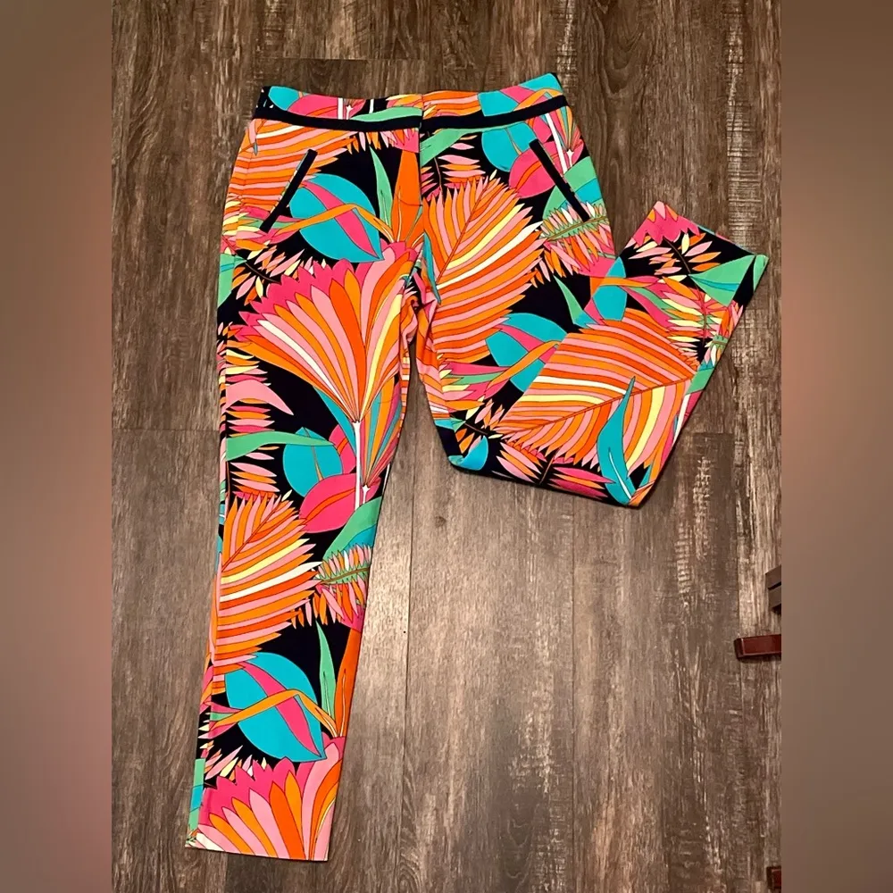 NWOT Trina Turk Multicolor Palm Leaf Cropped Ankle
Pants Sz 2 - Image 7