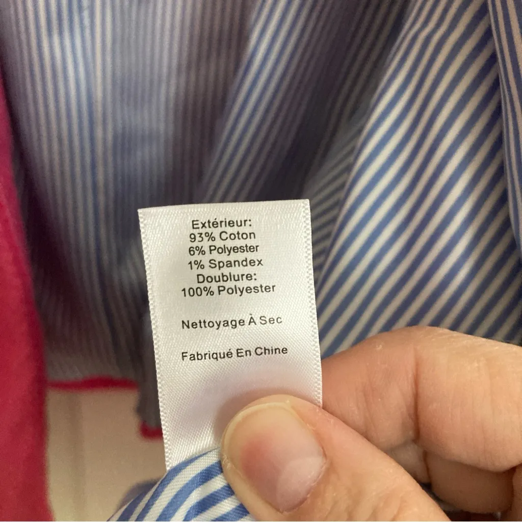 Talbots Flare Sleeve Tweed Open Front Jacket 18W Pink - Image 7