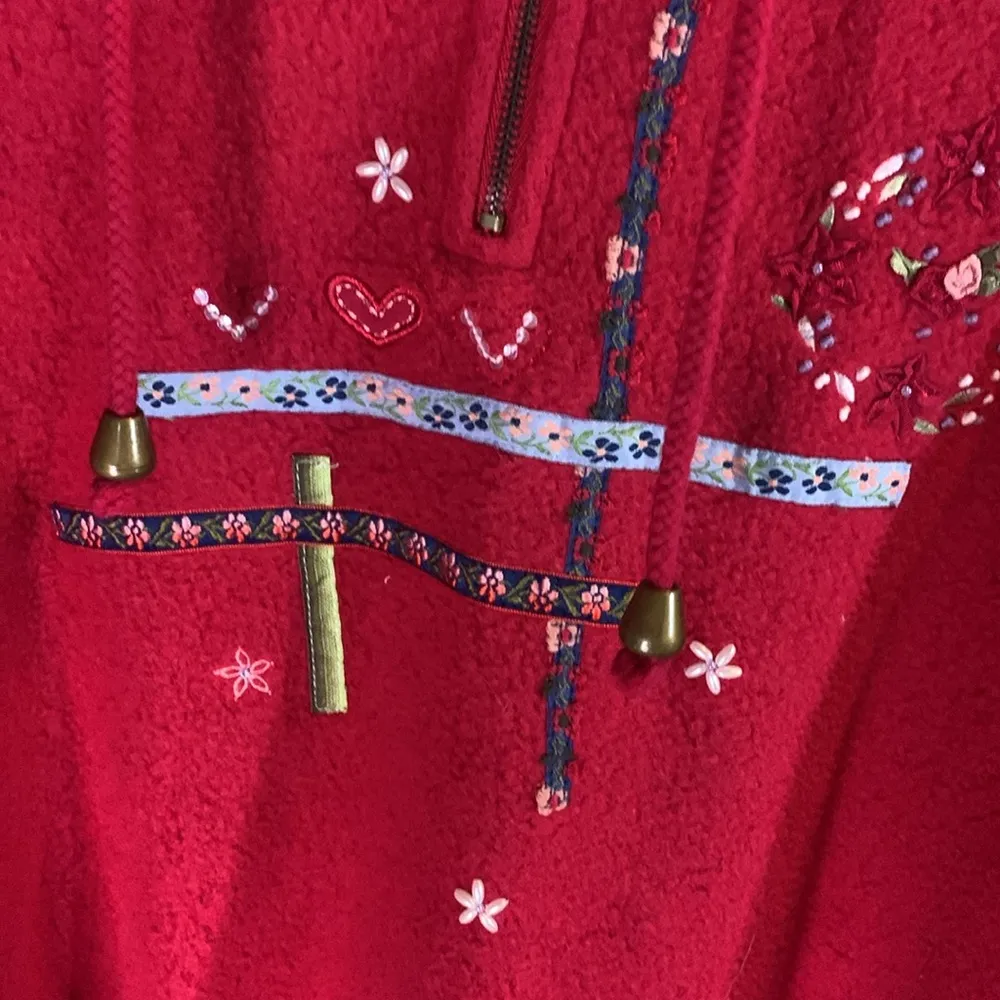 Vintage Koret Embroidered Fleece Size XL Blue - Image 2