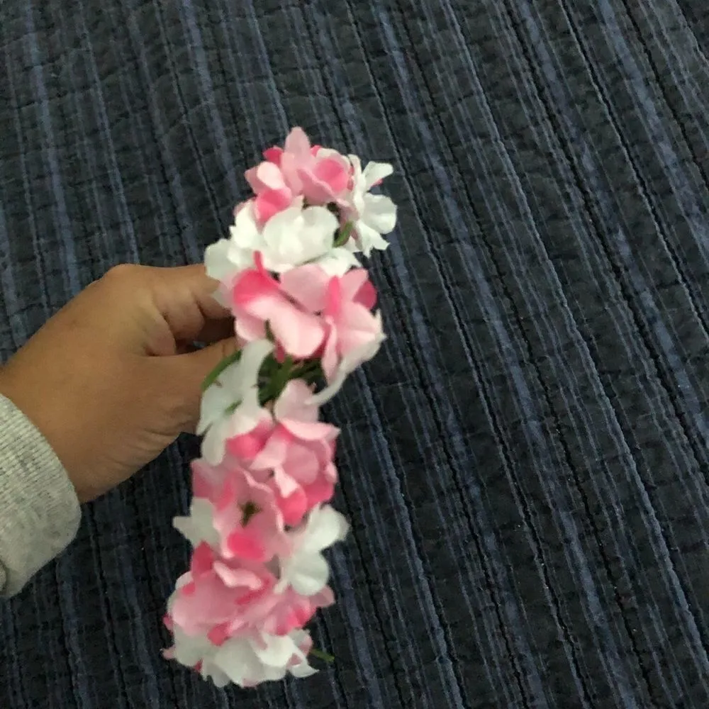 Flowers crown for maternity photo shoot Pink - Image 3