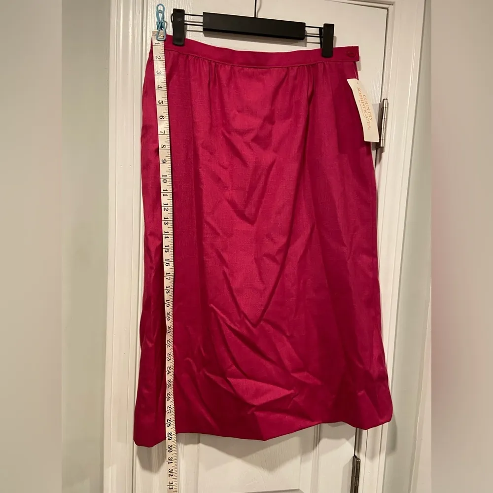 NWT VTG Pendleton Size 12 Country Sophisticates Pink Maxi Silk Blend Lined Skirt - Image 4