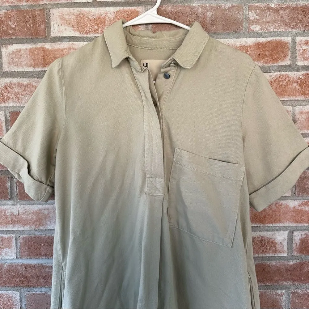 Pilcro Anthropologie Oversized Utility Khaki Dress Women’s Size XS Beige - Image 2