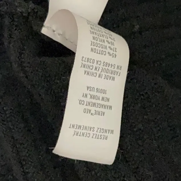 OFFLINE By Aerie Home Stretch Sweater S 20.5” p2p Black NWOT - Image 9