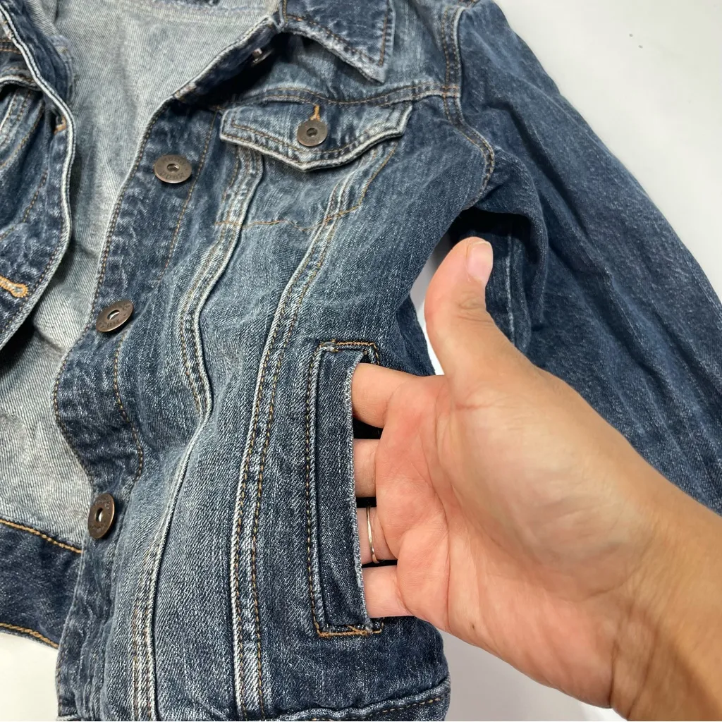 Mudd  Women Denim  Jean Jacket Jrs Med. Long Sleeve Button Front Pockets Fall - Image 5