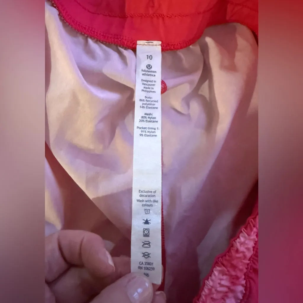 Lululemon Beat The Heat Shorts Tidal Trip Boom Juice Pink Size 10 | 2016 Retired - Image 11