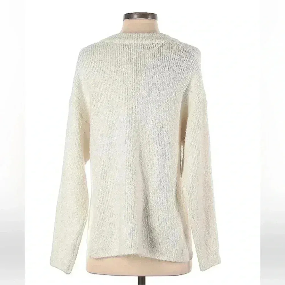 Urban Outfitters | UO Cream Rosie Cozy Oversized V-Neck Women's Size Small - Image 4