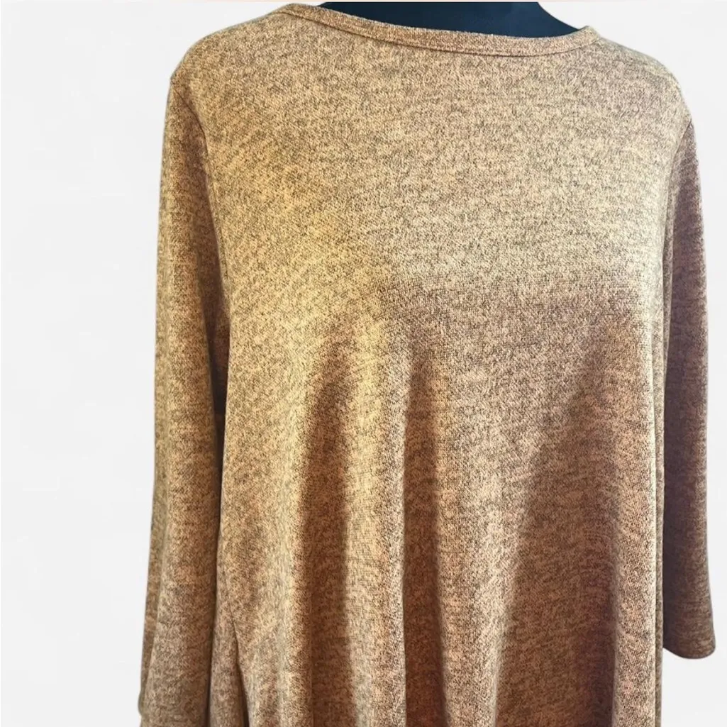 Riah Fashion Orange Hacci Sweater Knit Dress, Pockets, Size XL - Image 3