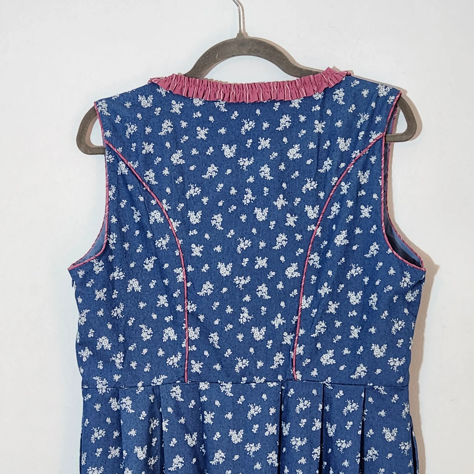 Scarlet Darkness Blue Dress with Pink Ruffle Trim Size L Size L - Image 6