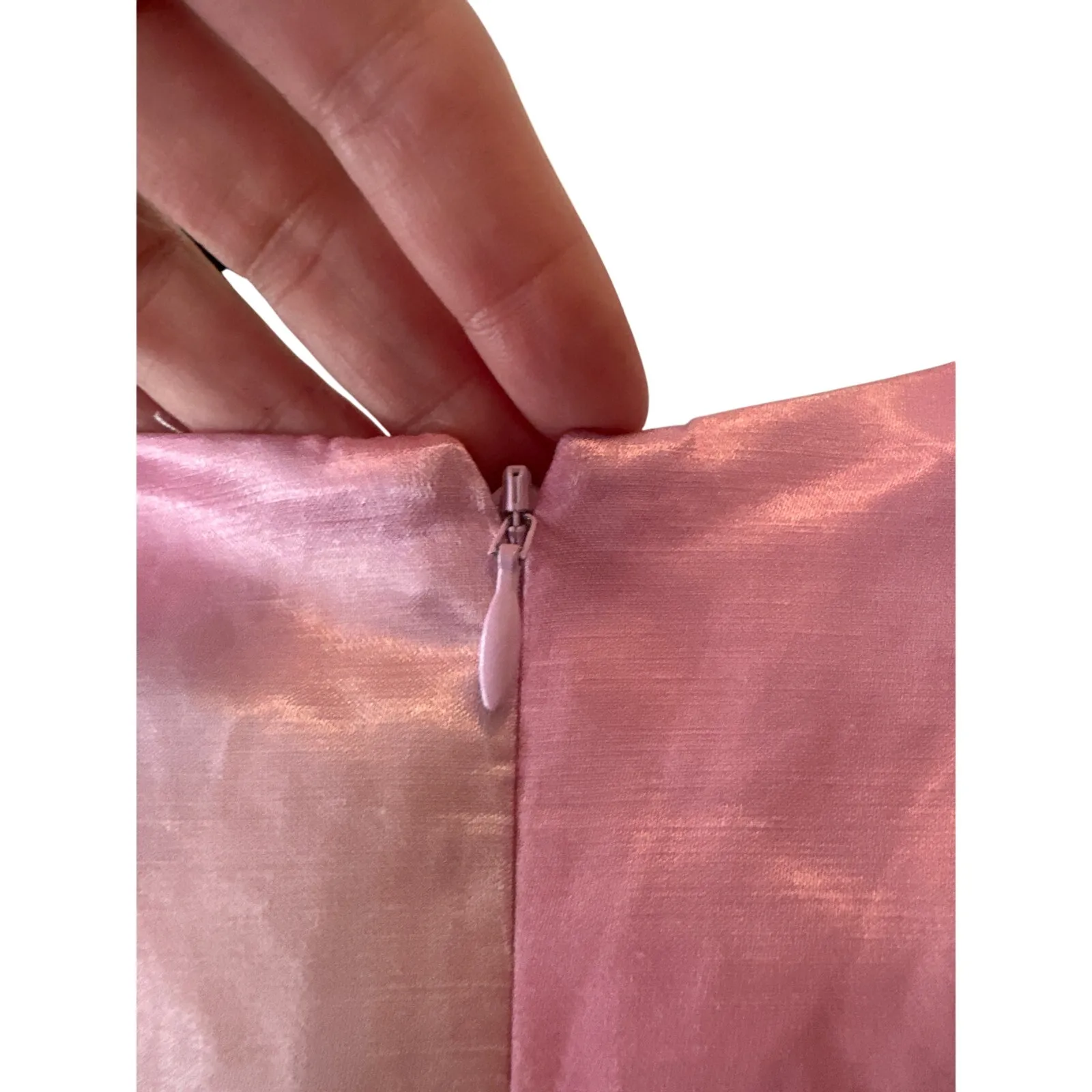 Aje NWT Twilight Mini Dress Blush Ink Pink Linen Beaded Neckline Size 8 - Image 8