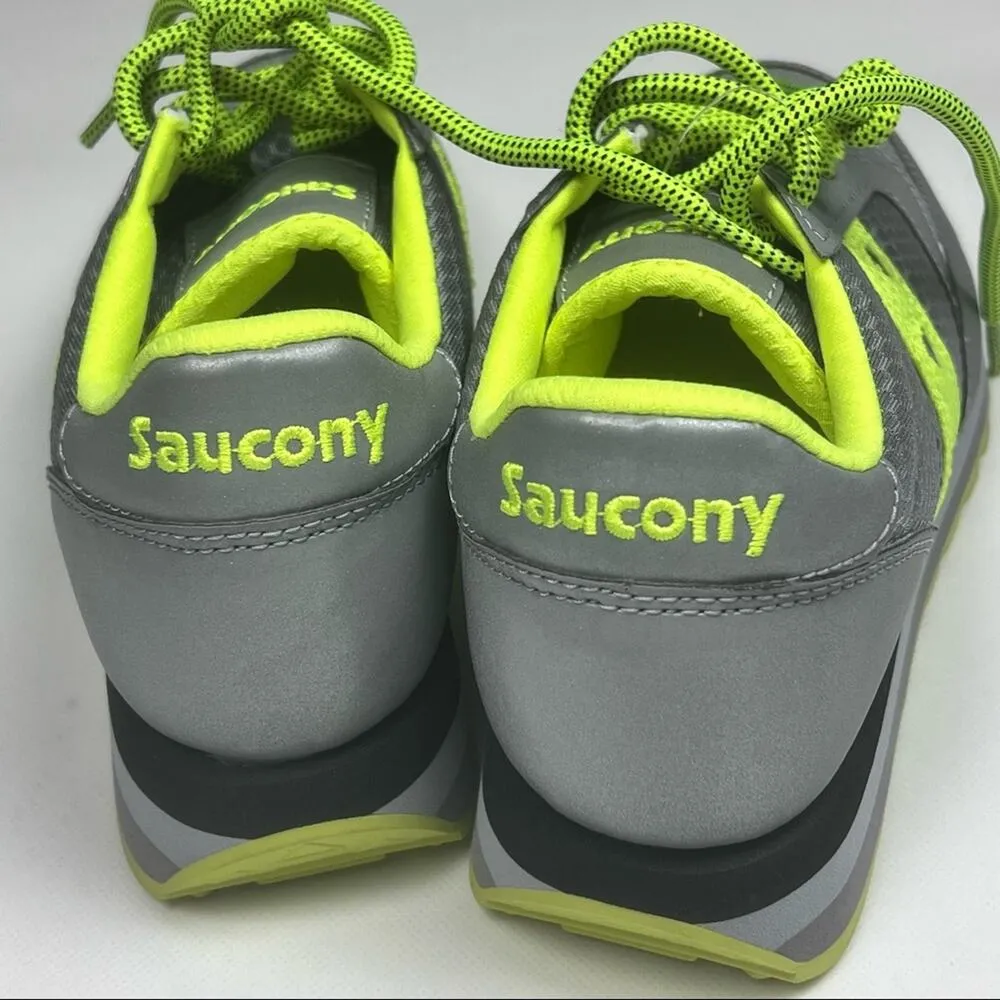 Saucony Womens Athletic Neon Jazz Triple Gray Citron Reflective Sneakers Sz 7.5 - Image 6