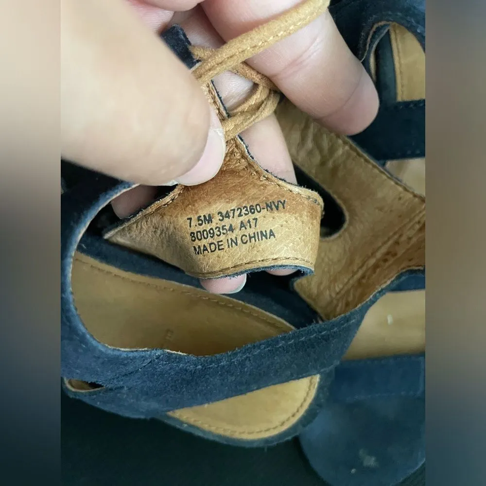 FRYE BLAIR SIDE WOMENS BLUE BROWN SUEDE GLADIATOR SANDALS SHOES SZ 7.5 - Image 8