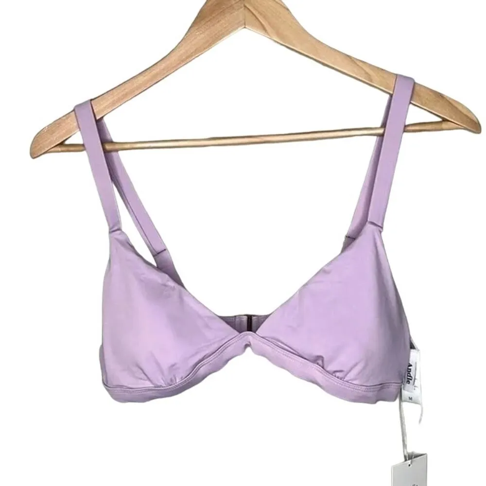 NWT Andie Swim The Caicos Triangle Bikini Top Removable Cups M Lavender #3021 - Image 10