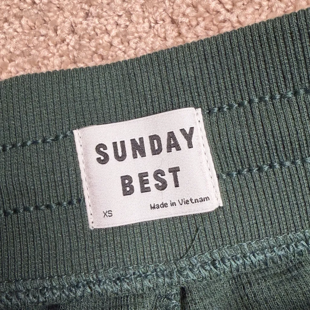 Sunday Best Aritzia Green Baby Waffle Joggers Size XS - Image 2