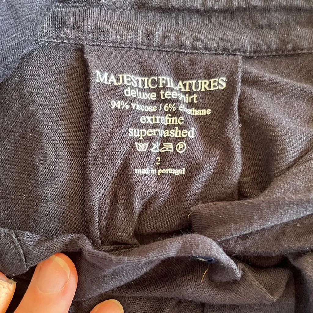 Majestic Filatures deluxe tee Black Button - Image 3