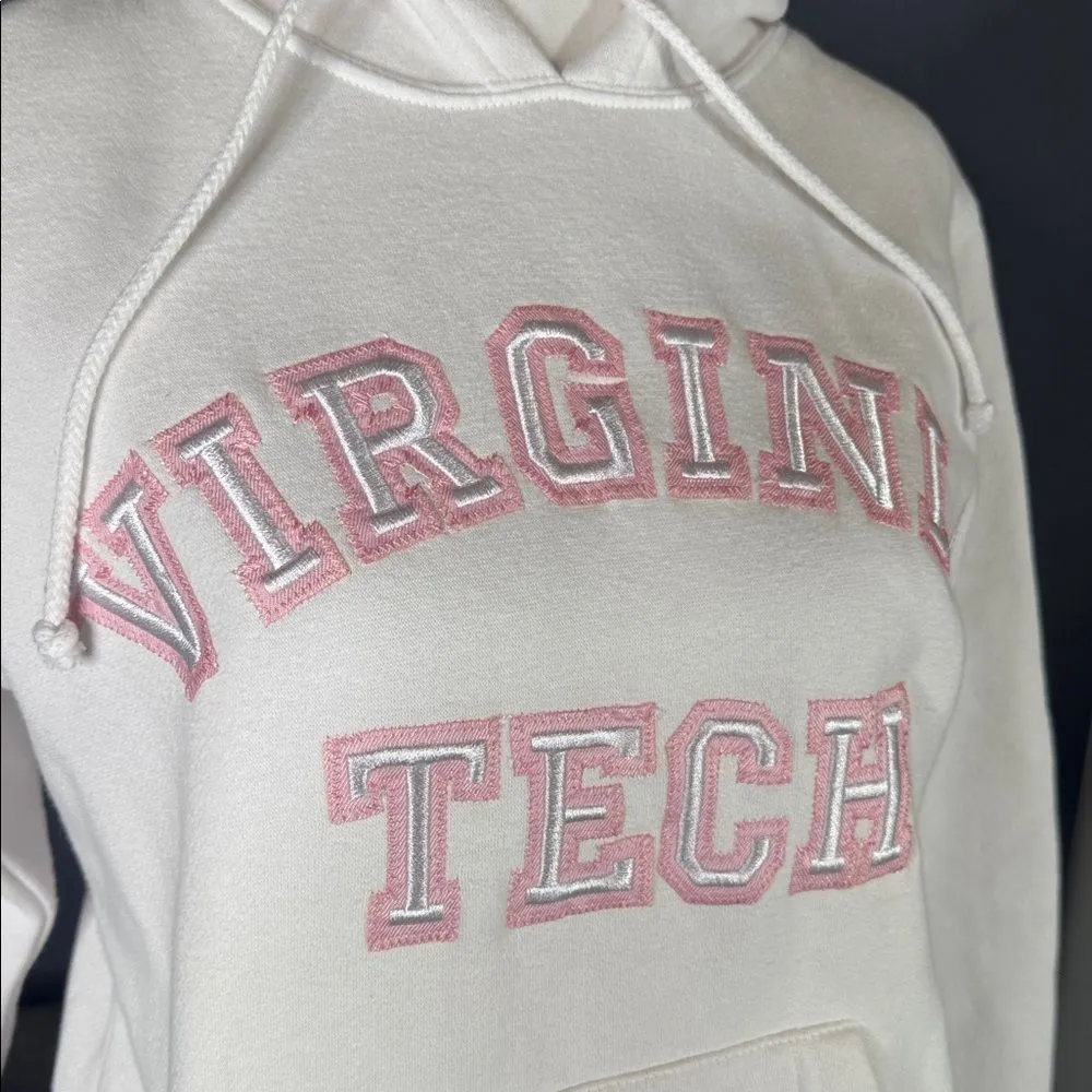 Women’s Virginia Tech White College Hoodie Embroidered Size S NEW - Image 2
