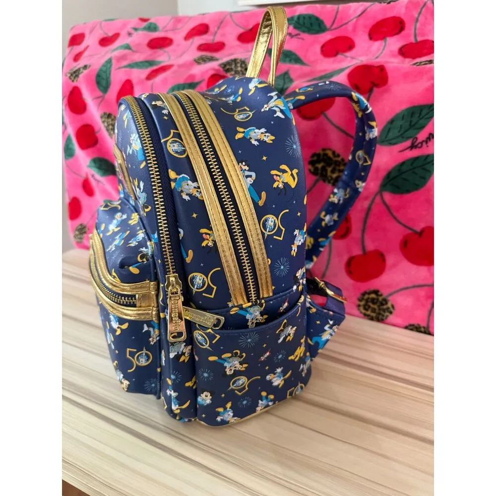 Disney Parks Walt Disney World 50th Anniversary Loungefly Mini Backpack - Image 3