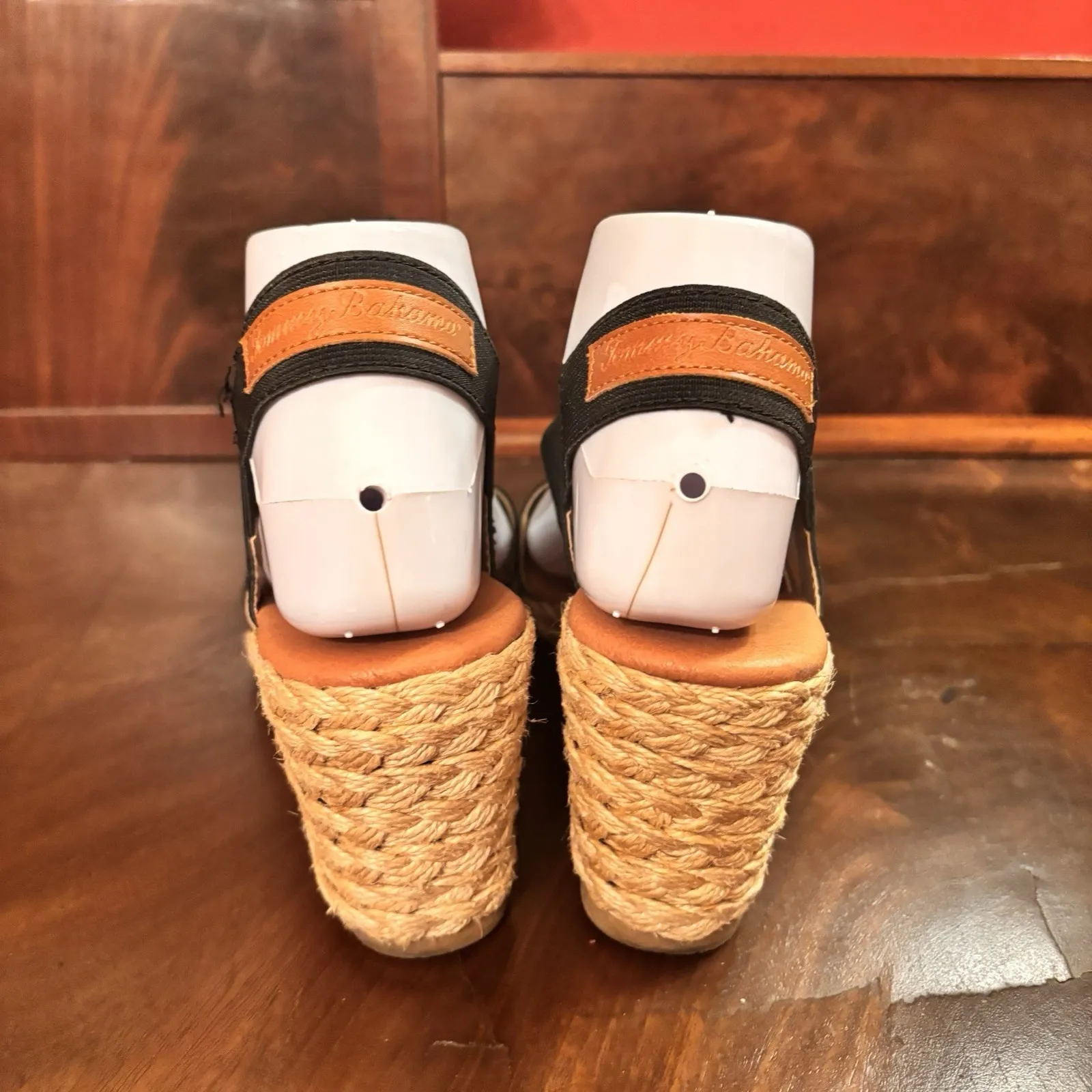 Tommy Bahama Women's Sakura Espadrille Wedge Sandals Black Elastic Straps 7.5 - Image 4