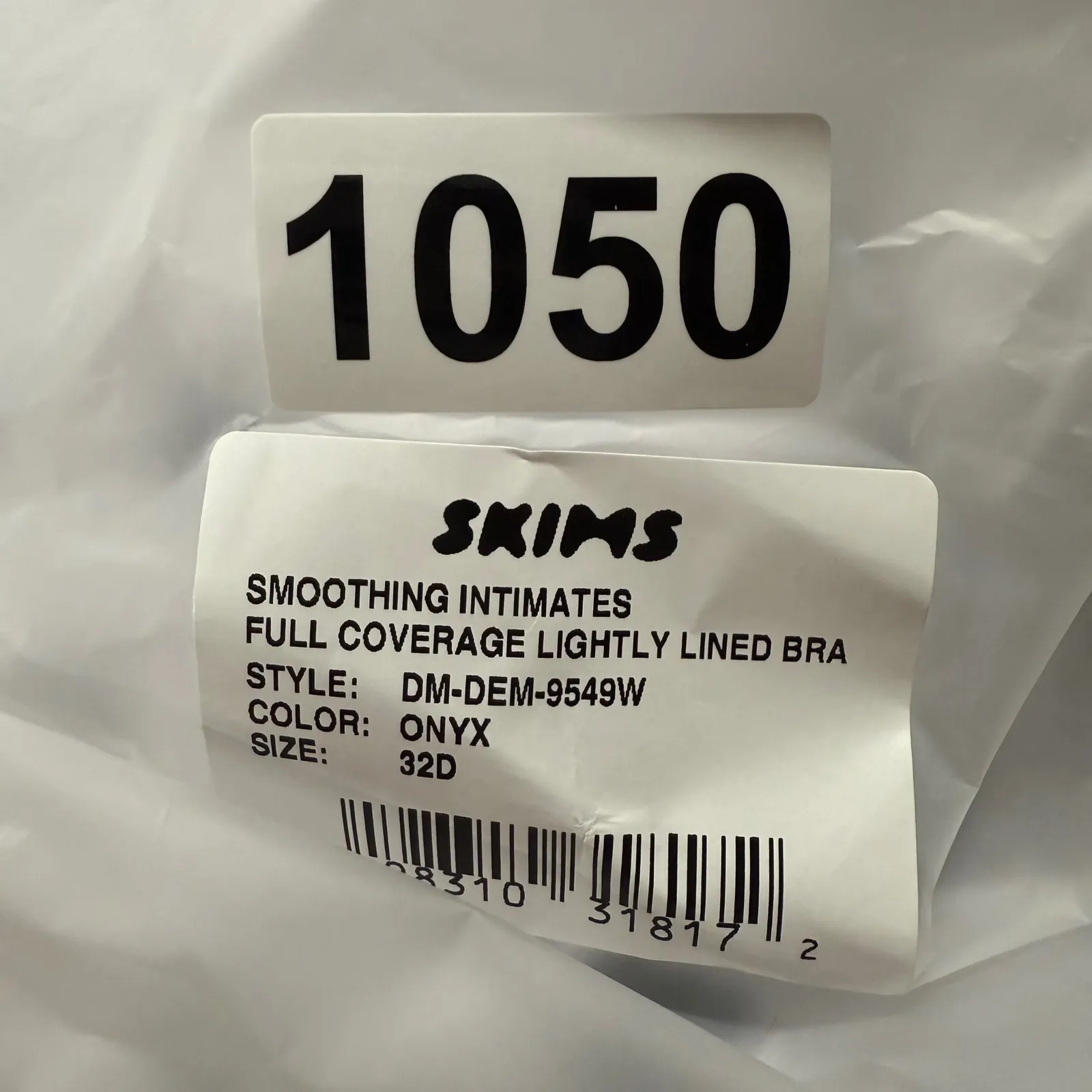 SKIMS Smoothing Intimates Full Coverage Lightly Lined Bra Onyx 32D DM DEM 9549W - Image 7