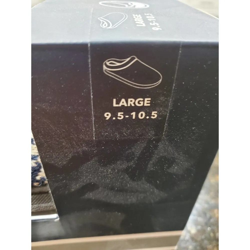 Club Room Blue & White Memory Foam Closed Toe Slip On Hoodback Clog Slipper 9.5 - Image 3