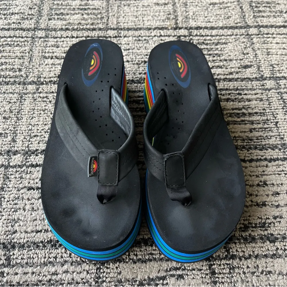 Rainbow Sandals Six Layer Classic Platform Flip Flop Y2K - Image 4