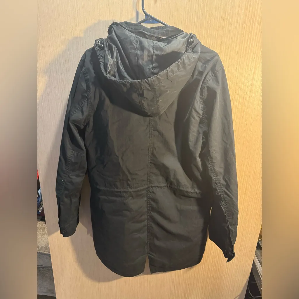 Women’s Vans Black Mid Waist Drawstring Utility Jacket Size Medium - Image 4