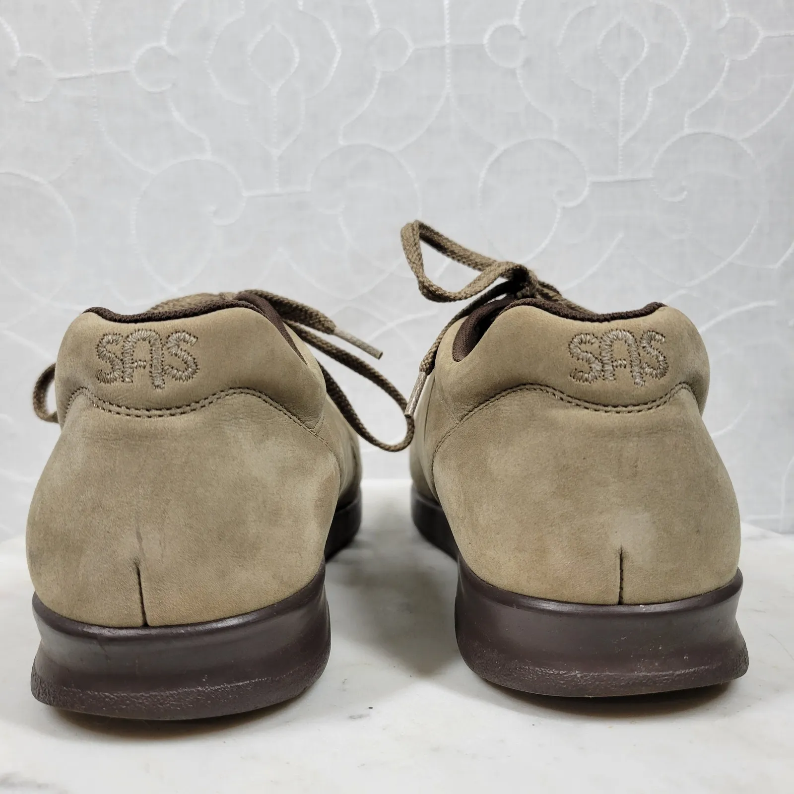 SAS Free‎ Time Womens Shoes 8WW Tan Suede Walking Sneakers Comfort Lace Upw Size 8 - Image 3