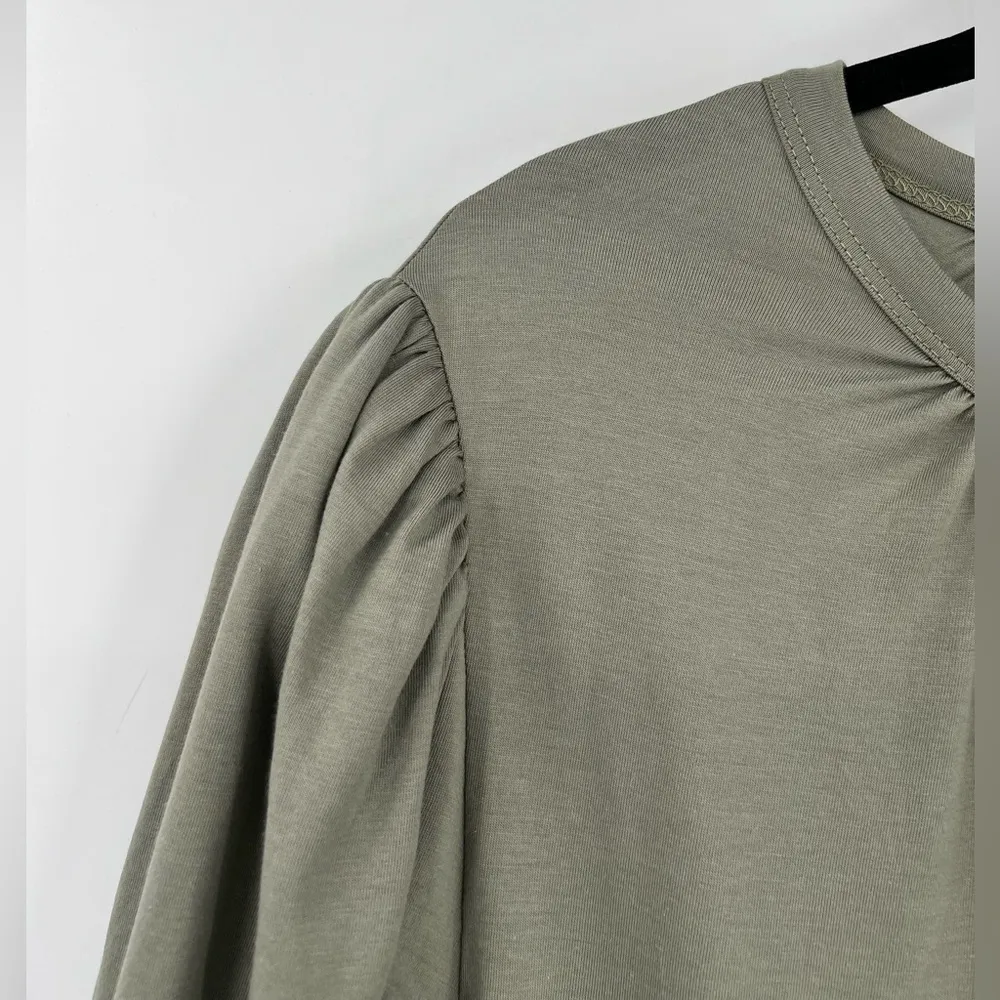 🆕 NWT Summersalt The Luxe Pima Puff Sleeve Mini Dress Drop Waist Pocket Green 1X - Image 13