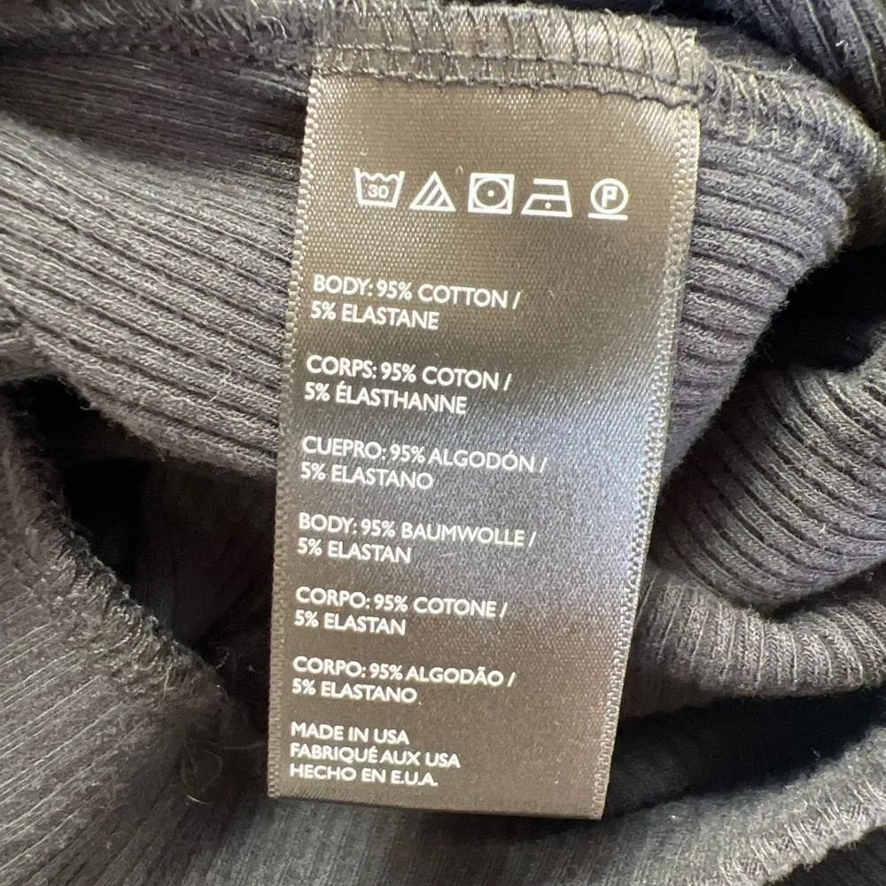 Free People Beach‎ Black Ribbed Pull on Pants With Split Ruffle Pant Legs - Image 5