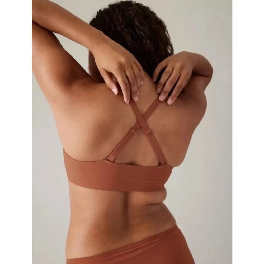 Athleta Medium XXS Ritual Adjustable Strap Bra 2XS Cup A-C Copper Brown - Image 3