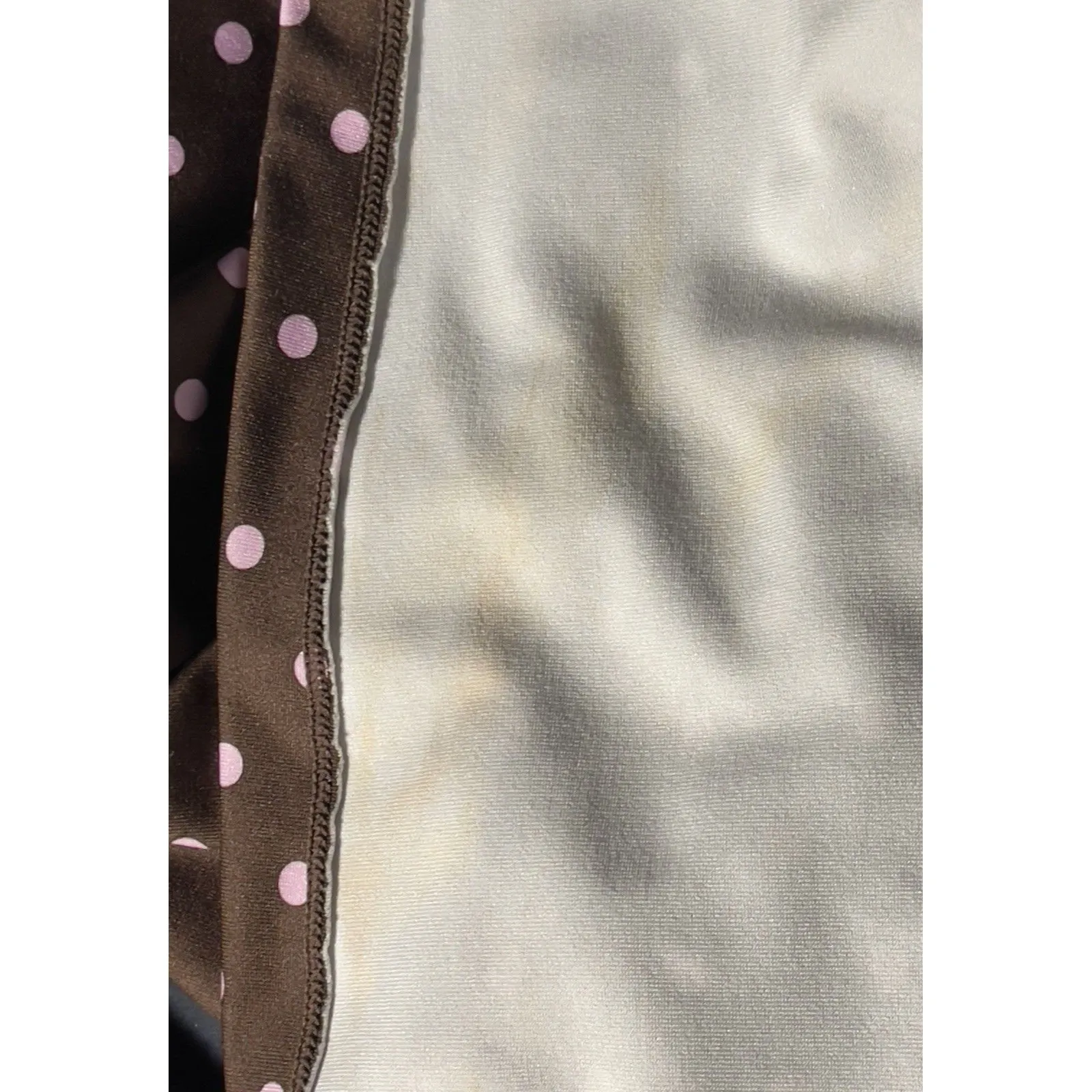 ATHLETA High Neck Swimdress Brown Pink Polka Dot Underwire Bra T Back Small FLAW - Image 9