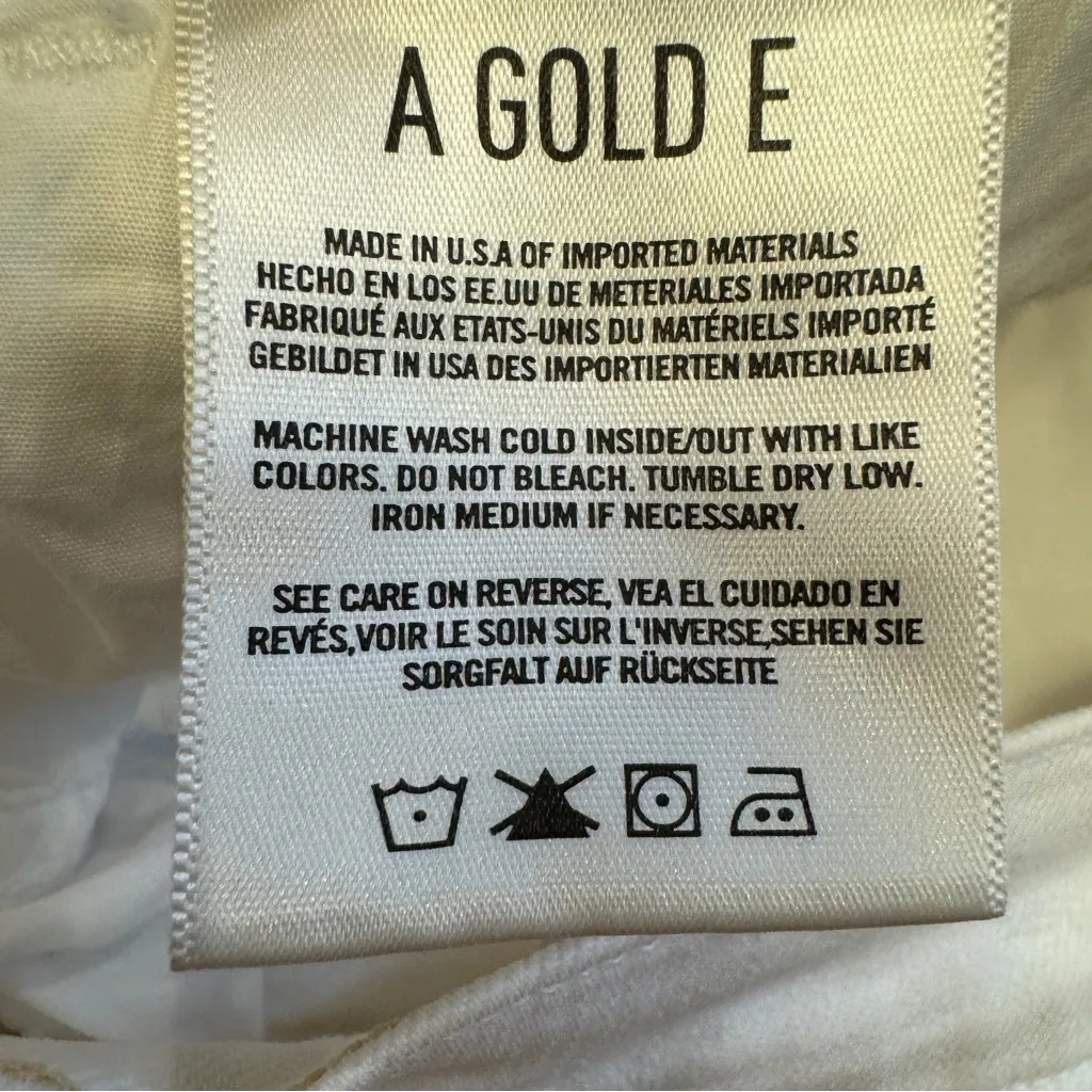 Agolde Sophie Crop‎ Skinny Denim Jeans in White Shoreline Destruct Size 27 - Image 6