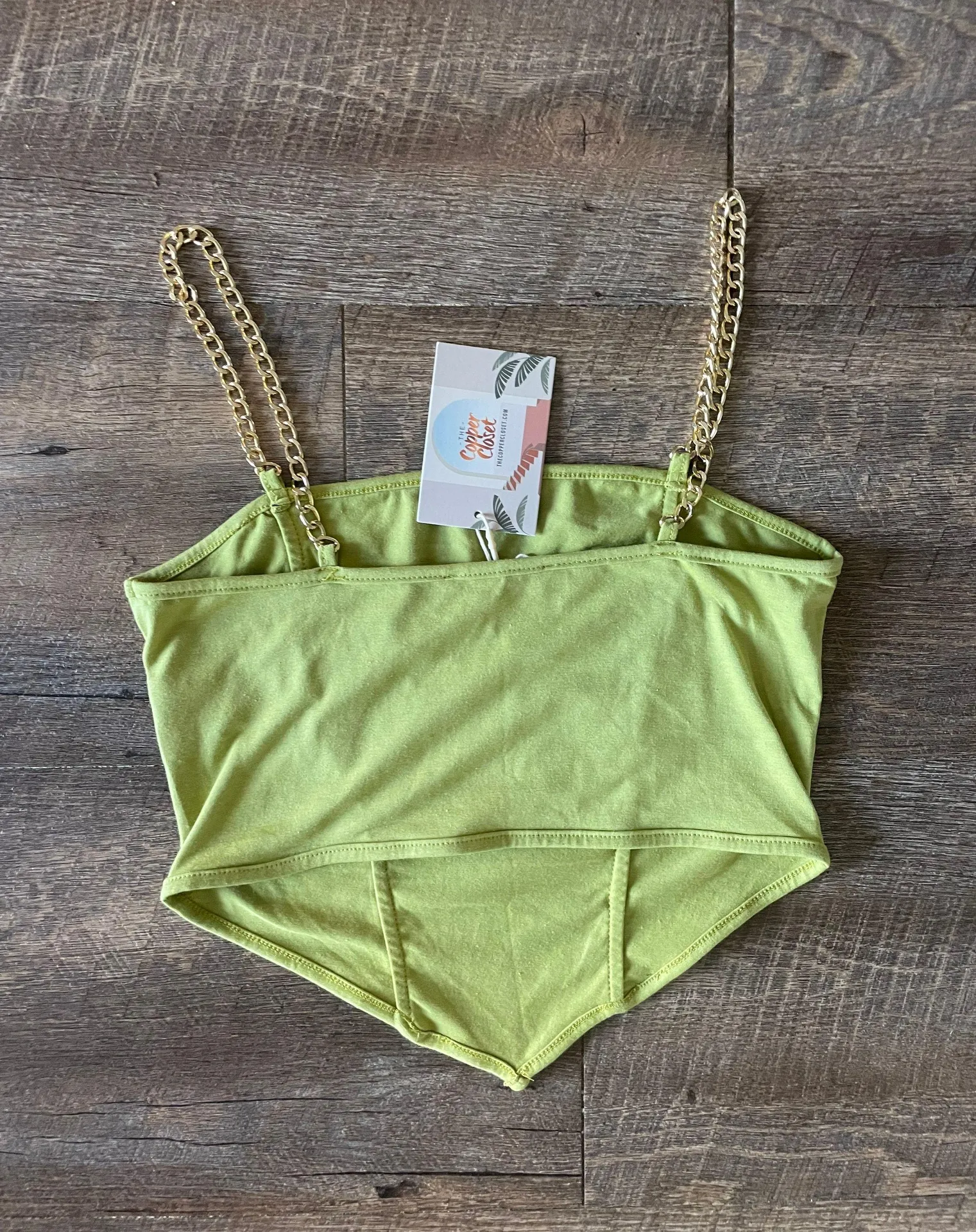 The Copper Closet NWT Green Chain Corset Crop Top - Size Small - Image 4