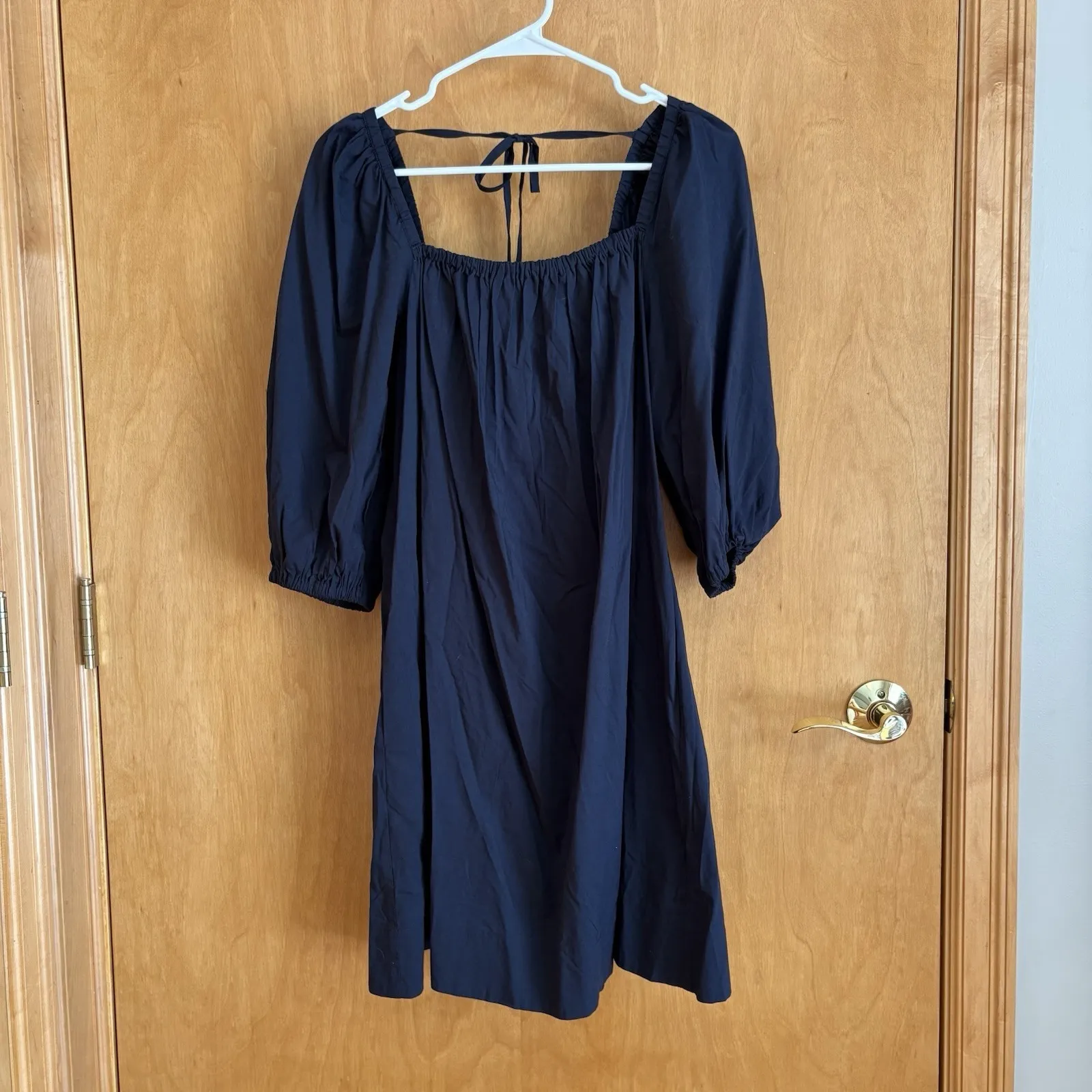 Madewell Square Neck Puff Sleeve Dress 4‎ Blue NWT Travel Resort Shower NS986 - Image 4