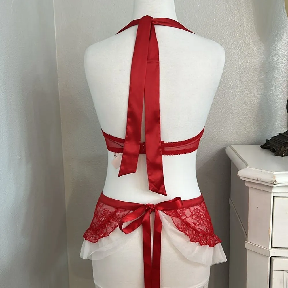 Victoria’s Secret Red‎ And White Apron Slip Size Medium - Image 4