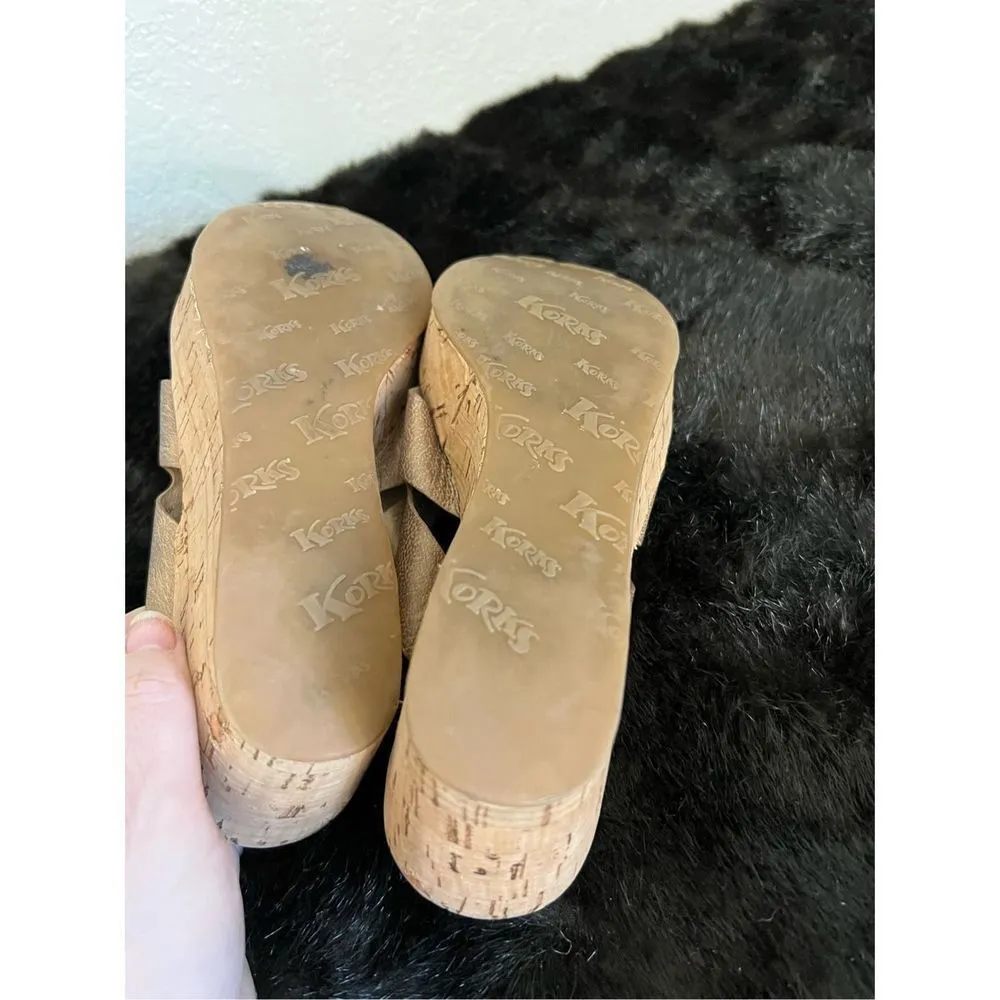 Korks Kork Ease Amboy Criss Cross Platform Sandals Slides Womens Shoes 6 - Image 4