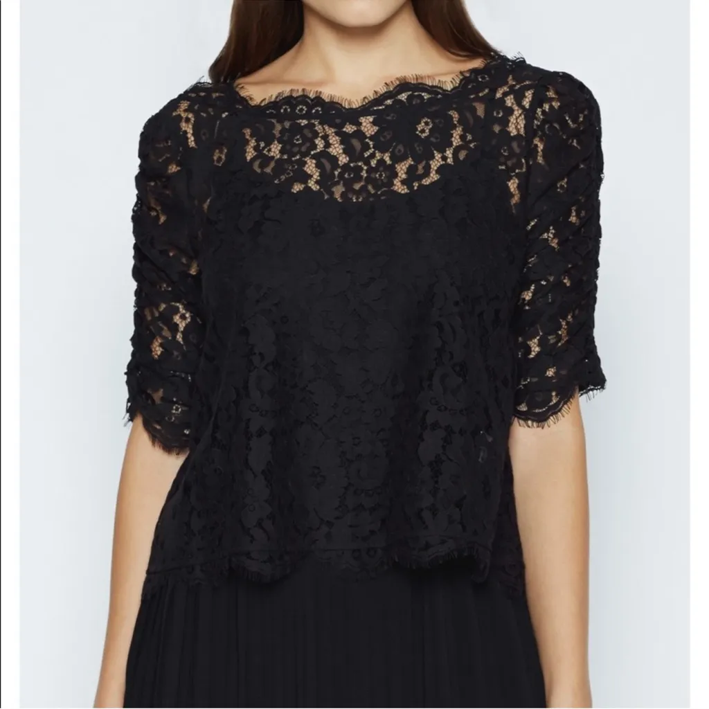 Joie Fanny Smocked Sleeve Lace Top - Image 5