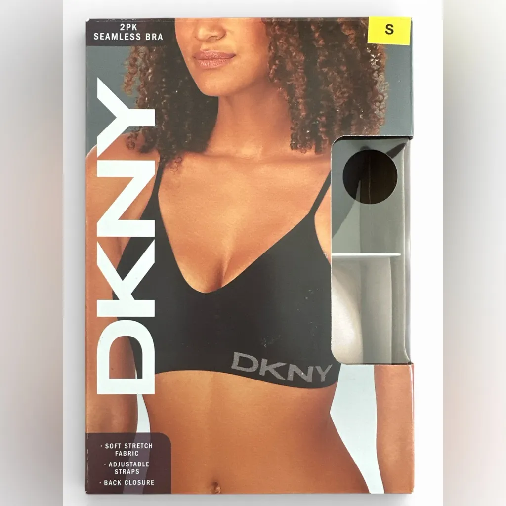 NWT DKNY Women's Adjustable Seamless Bra 2 Pk Black Sand Small - Image 7
